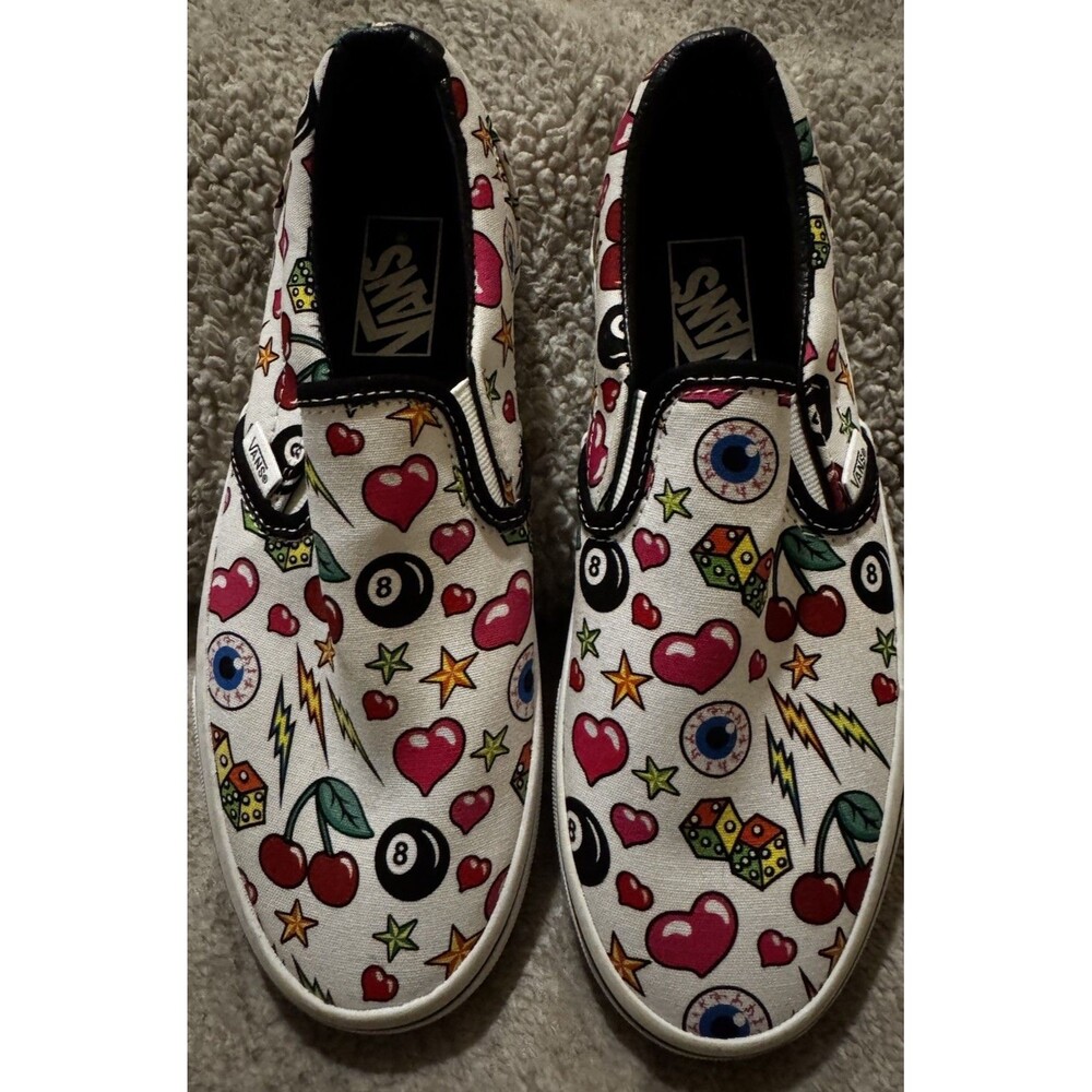NWOB VANS Sneakers Shoes W8 M6.5 6 Dice Cherries Bolts Hearts 8-Balls Eyeballs